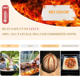 4 PCS Rectangle Pizza Stone Set, 15" Large Pizza Stone for Oven and Grill with Pizza Peel (OAK), Pizza Cutter & 10pcs Cooking Paper for Free, Baking Stone for Pizza, Bread, BBQ