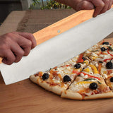 4 PCS Rectangle Pizza Stone Set, 15" Large Pizza Stone for Oven and Grill with Pizza Peel (OAK), Pizza Cutter & 10pcs Cooking Paper for Free, Baking Stone for Pizza, Bread, BBQ