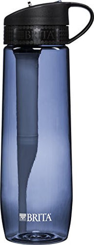 Brita 23.7 Ounce Hard Sided Water Bottle with 1 Filter, BPA Free, Gray