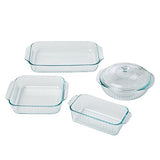 Pyrex 5 Piece Sculpted Bakeware Set, Clear