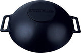 Cast Iron Shallow Concave Wok, Black - by Utopia Kitchen