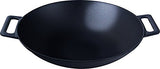Cast Iron Shallow Concave Wok, Black - by Utopia Kitchen