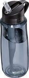 Brita 23.7 Ounce Hard Sided Water Bottle with 1 Filter, BPA Free, Gray