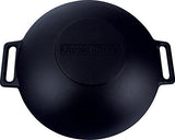 Cast Iron Shallow Concave Wok, Black - by Utopia Kitchen