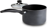 T-fal A85724 Specialty Nonstick Dishwasher Safe Handy Pot Saucepan with Glass Lid Cookware, 3-Quart, Gray