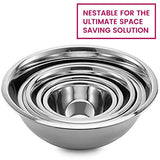 Stainless Steel Mixing Bowls by Finedine (Set of 6) Polished Mirror Finish Nesting Bowls, ¾ - 1.5 - 3 - 4 - 5 - 8 Quart - Cooking Supplies