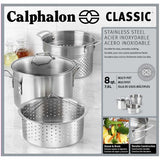 Calphalon Classic Stainless Steel 8 quart Stock Pot with Steamer and Pasta Insert