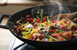 Cast Iron Shallow Concave Wok, Black - by Utopia Kitchen