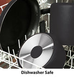 T-fal A91082 Specialty Nonstick Dishwasher Safe Oven Safe Jumbo Cooker Saute Pan with Glass Lid Cookware, 5-Quart, Black