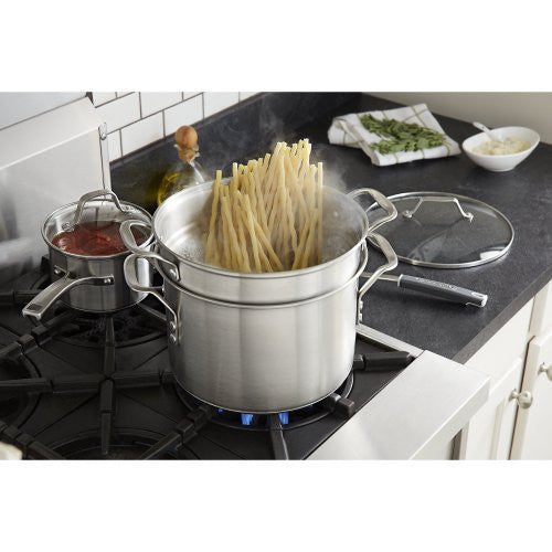 Calphalon Classic Stainless Steel 8 quart Stock Pot with Steamer and P –  Kitchen Hobby