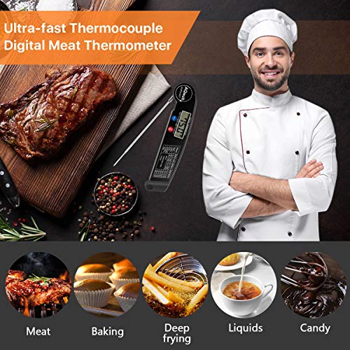Meat Thermometer, Doqaus Instant Read Cooking Thermometer, Digital Food  Thermometer, Backlight Lcd Screen Foldable Long Probe & Auto On/off,  Perfect F