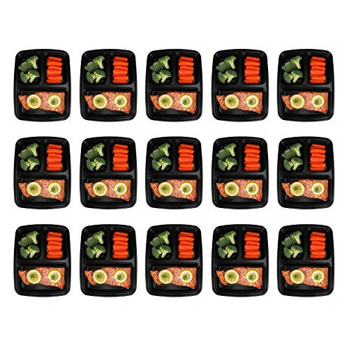 Freshware Meal Prep Containers [21 Pack] 3 Compartment with Lids, Food  Storage Containers, Bento Box, Stackable, Microwave/Dishwasher Safe (32 oz)  