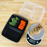 15-Pack 3 Compartment Bento Lunch Boxes with Lids
