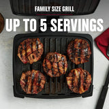 GEORGE FOREMAN® Contact Submersible™ Grill, 5-Serving Grill - Adjustable Temperature Control, Black Plates, Wash the entire grill