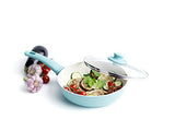 GreenLife Soft Grip 14pc Ceramic Non-Stick Cookware Set, Turquoise