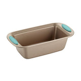 Rachael Ray Nonstick Bakeware 5-Piece Set, Latte Brown with Agave Blue Handle Grips