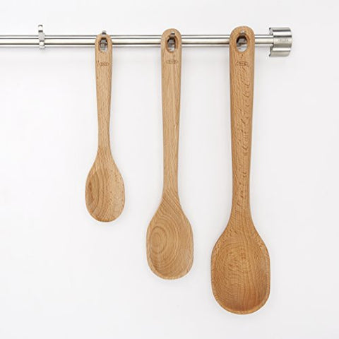 Calphalon 3pc Solid Wood Cooking Utensils Set Slotted Spoons Turner