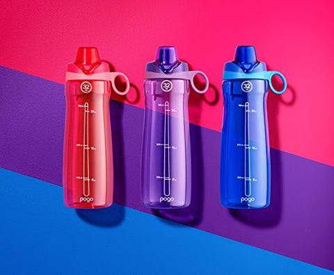 Pogo BPA-Free Plastic Water Bottle with Chug Lid, 32 oz