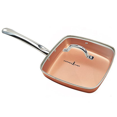 Copper Chef Square Fry Pan with Lid, 9.5 inch