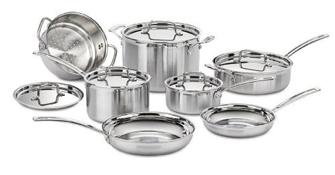 Pro Stainless Steel 12-Piece Cookware Set