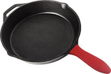 Pre Seasoned Cast Iron Skillet with Silicone Hot Handle Holder - 12.5 inch - by Utopia Kitchen