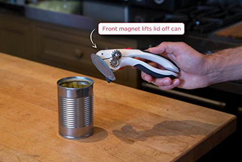 Zyliss Lock N' Lift Can Opener - Can Opener with Lid Lifter Magnet