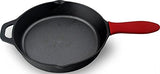 Pre Seasoned Cast Iron Skillet with Silicone Hot Handle Holder - 12.5 inch - by Utopia Kitchen
