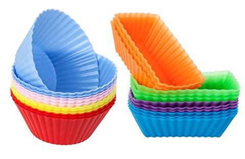 Silicone Baking Cups / Cupcake Liners - 24-pack Muffin Molds