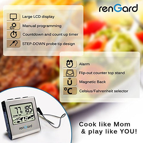 Manual Magnetic Digital Food Thermometer for Indoor or Outdoor