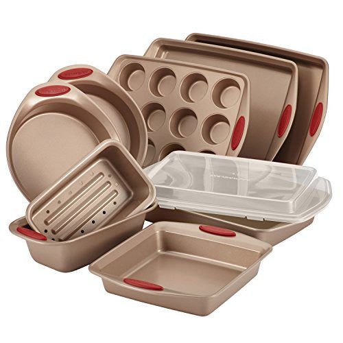 Calphalon Nonstick Bakeware Set, 10-Piece Set Includes Baking Sheet, Cookie  Sheet, Cake Pans, Muffin Pan, and More, Dishwasher Safe, Silver & Nonstick