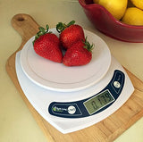 Right Living Now Multifunction Digital Kitchen Food Scale Weighs Up to 15.43lb; White; Bonus Green Silicone Butterfly