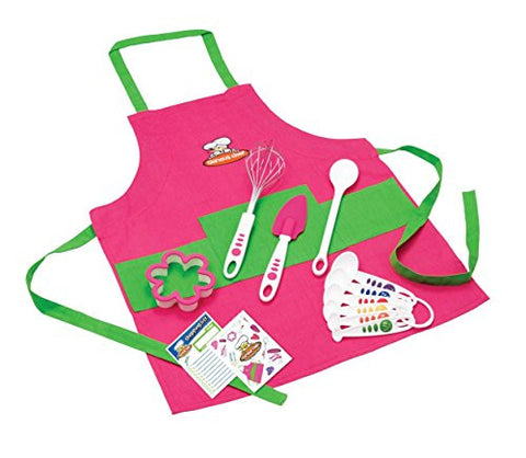 Curious Chef TCC50186 11-Piece Kids' Chef Kit, Pink/Green