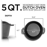 Westinghouse WFL545 Select Series Seasoned Cast Iron 5 Quart Dutch Oven - Amazon Exclusive