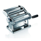 Marcato Atlas Pasta Machine, Stainless Steel, Silver, Includes Pasta Cutter, Hand Crank, and Instructions