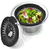 Large 5L Salad spinner with bowl , lockable colander basket and smart lock lid