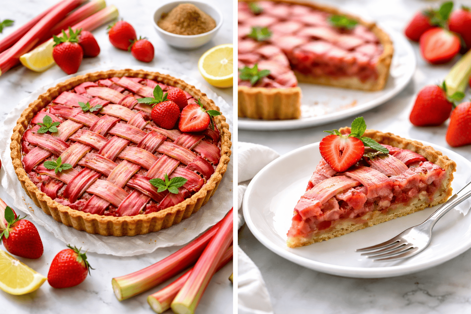 Strawberry Rhubarb Tart (Grain Free & Vegan Recipe)